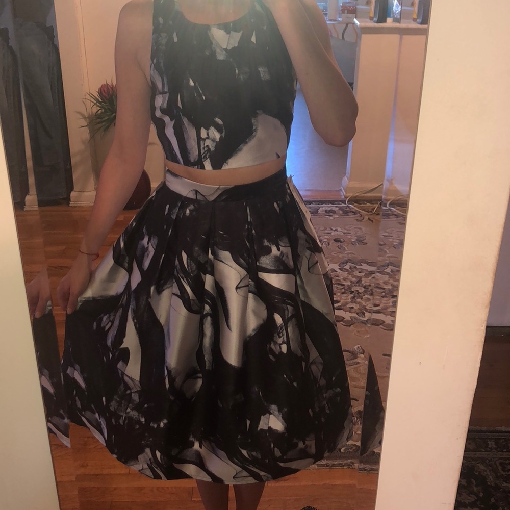 Two piece black and white set